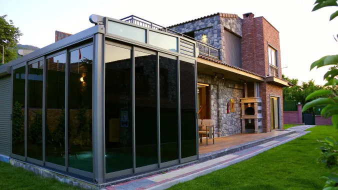 Kartepe özel havuzlu taş villa veranda konaklama alanı